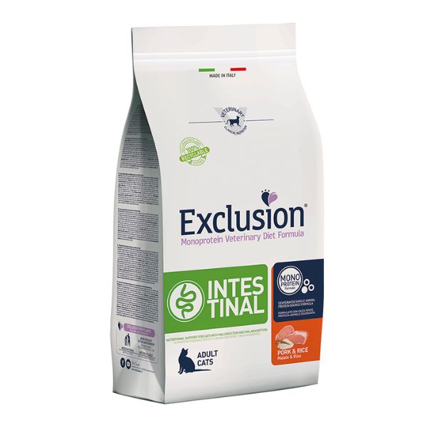 Exclusion Diet Intestinal Cat Maiale e Riso - 1,5 kg - Dieta Veterinaria per Gatti - Cibo monoproteico gatto