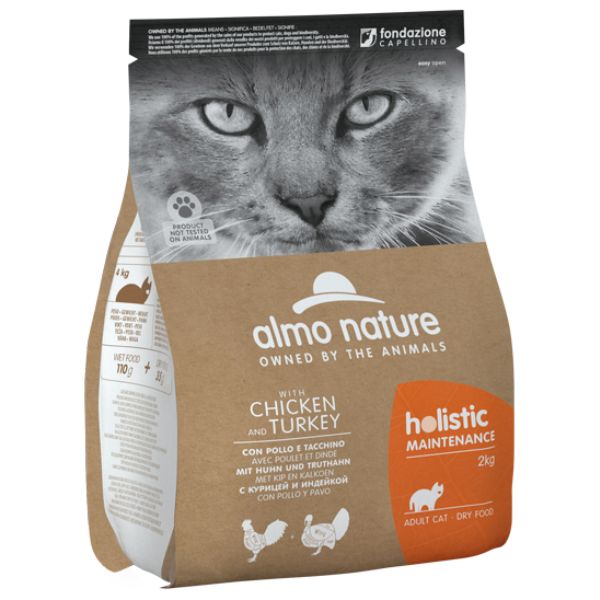 Image of Almo Nature Holistic Maintenance Gatto con Pollo e Tacchino - 2 Kg Croccantini per gatti