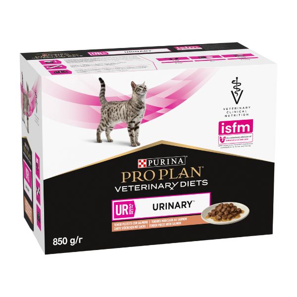 Image of Purina Veterinary Diets UR Urinary Multipack (10 x 85 gr) - Salmone Cibo umido per gatti