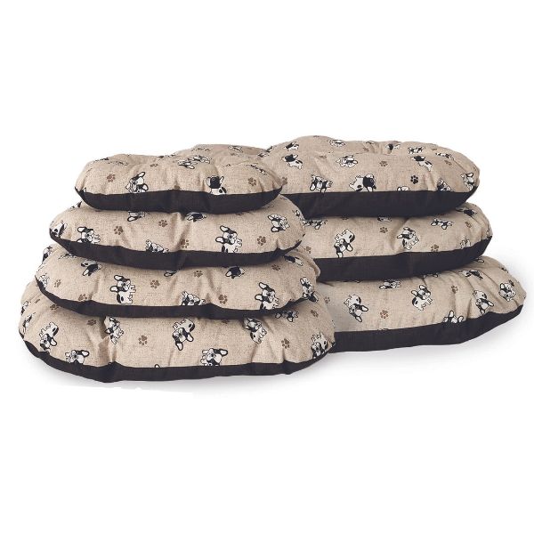 Cuscino ovale con impunture Bulldog Nasonero - 75x50 cm