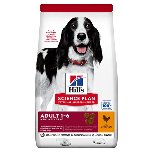 Hill's Science Plan Medium Adult Alimento per Cani con Pollo - 14 kg - Croccantini per cani