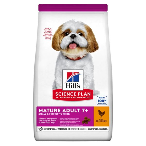 Hill's Science Plan Small & Mini Mature Adult 7+ Alimento per Cani con Pollo - 1,5 kg - Croccantini per cani - 1° ORDINE? scegli lo sconto BZR5 / BZR20 + 200 punti fedeltà