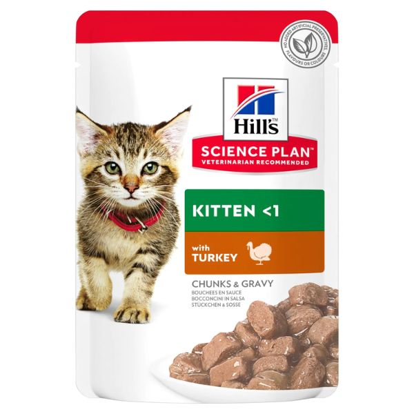 Image of Hill's Science Plan Kitten Alimento per gattini 85 gr - con Tacchino Confezione da 12 pezzi Cibo umido per gatti