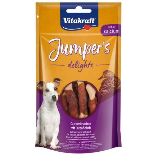 Image of Vitakraft Jumper's Delight Snack per cani 80 gr - Ossa al calcio con anatra