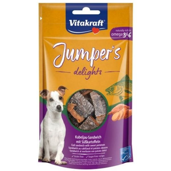 Vitakraft Jumper's Delight Snack per cani 80 gr - merluzzo con patate dolci