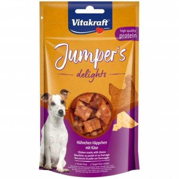 Image of Vitakraft Jumper's Delight Snack per cani 80 gr - Bocconcini di pollo con formaggio (scadenza: 17/07/2024)