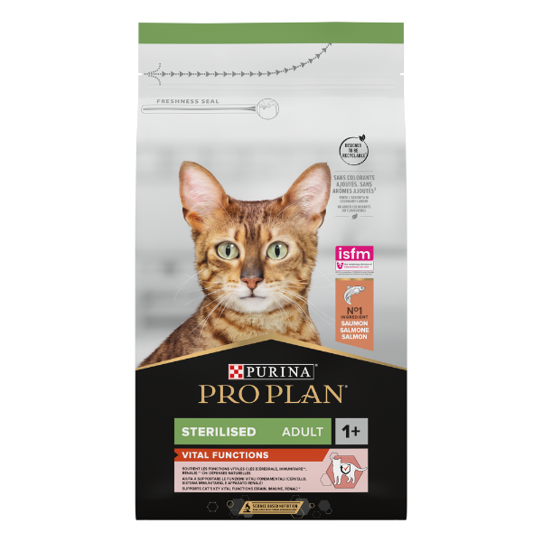 Purina Pro Plan Sterilised Adult Vital Functions Salmone - 1,5 kg - Croccantini per gatti - 1° ORDINE? scegli lo sconto BZR5 / BZR20 + 200 punti fedeltà