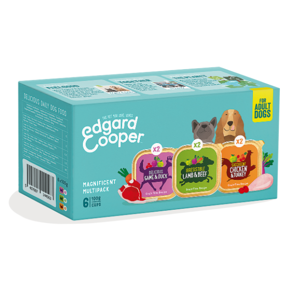 Edgard & Cooper Dog Adult Grain Free Multipack 6x100 gr - Selvaggina, agnello e pollo - SPEDIZIONE GRATIS 1° ORDINE + scegli lo sconto BZR5 / BZR20