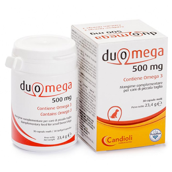 Candioli Pharma Duomega 500 mg per cani di piccola taglia Compresse - 30 compresse - 1° ORDINE? scegli lo sconto BZR5 / BZR20 + 200 punti fedeltà