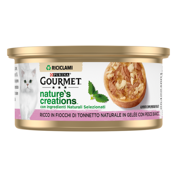 Gourmet Nature's Creations fiocchi in gelatina 70 gr - Tonno e orata - Cibo umido per gatti - 1° ORDINE? scegli lo sconto BZR5 / BZR20 + 200 punti fedeltà