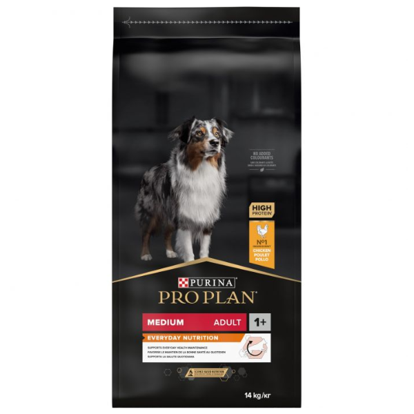 Purina Pro Plan Everyday Nutrition Medium Adult Crocchette Cane Pollo - 14 kg - Croccantini per cani - 1° ORDINE? scegli lo sconto BZR5 / BZR20 + 200 punti fedeltà