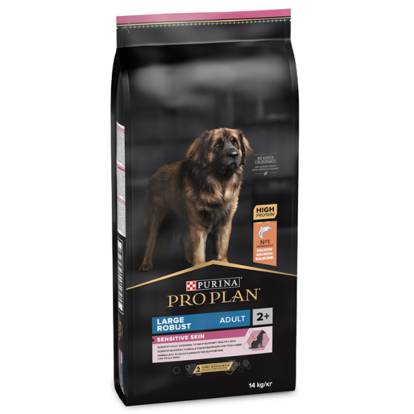 Purina Pro Plan Large Robust Adult Sensitive Skin Salmone - 14 kg - Croccantini per cani - 1° ORDINE? scegli lo sconto BZR5 / BZR20 + 200 punti fedeltà