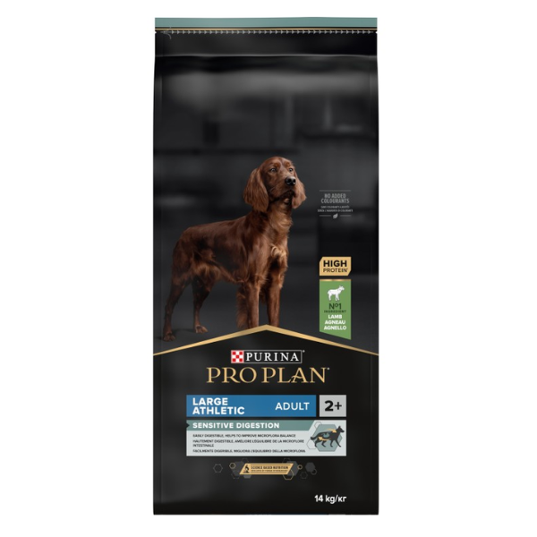 Purina Pro Plan Large Adult Athletic Sensitive Digestion Agnello e Riso - 14 kg - Croccantini per cani - 1° ORDINE? scegli lo sconto BZR5 / BZR20 + 200 punti fedeltà