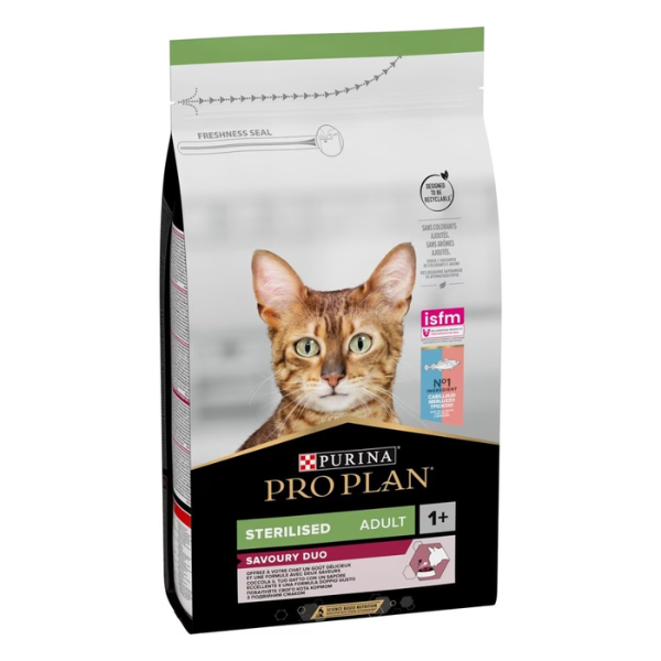 Purina Pro Plan Sterilised Adult 1+ Savoury Duo Ricco In Merluzzo E Trota - 1,5 kg - Croccantini per gatti - 1° ORDINE? scegli lo sconto BZR5 / BZR20 + 200 punti fedeltà