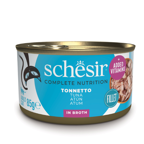 Schesir Cat Adult acqua di cottura al Naturale lattina 85 gr - Tonnetto - Confezione da 6 pezzi - Cibo umido per gatti - 20% di sconto su Schesir. Codice: SCHESIR20