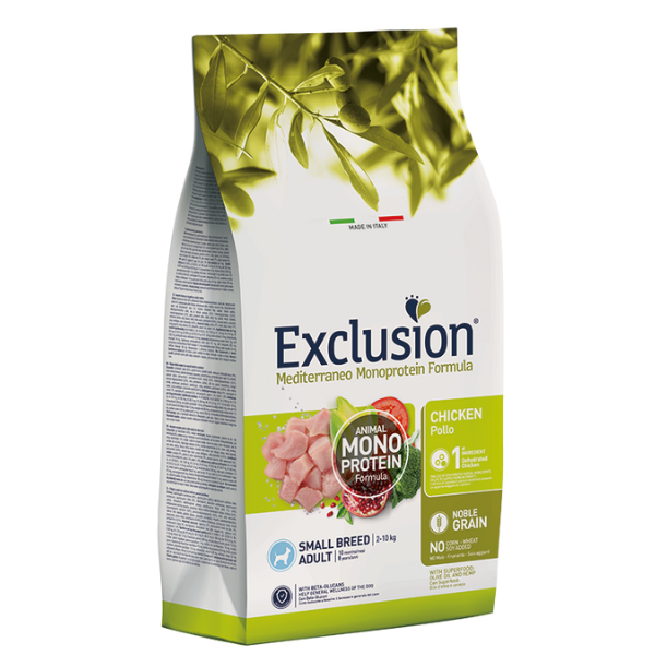 Exclusion Mediterraneo Adult Small Breed Pollo - 7 kg - Croccantini per cani - 1° ORDINE? scegli lo sconto BZR5 / BZR20 + 200 punti fedeltà