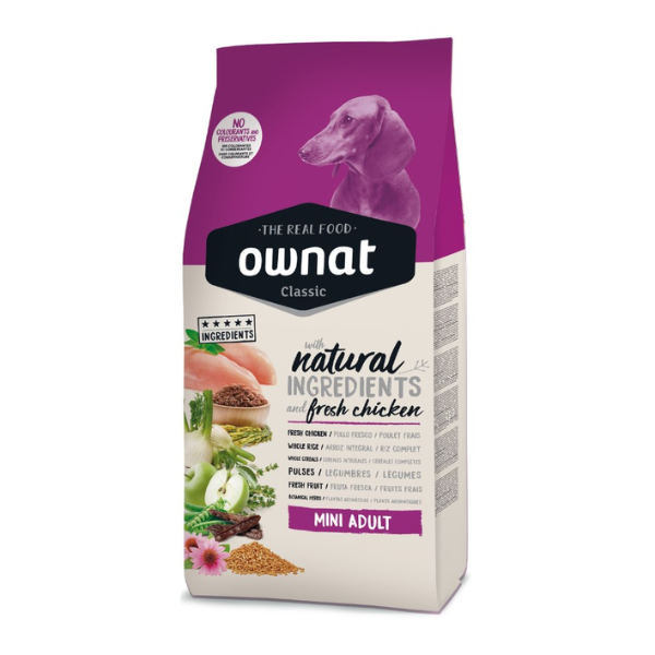 Ownat Classic Mini Adult con pollo fresco - 8 Kg - Croccantini per cani - 1° ORDINE? scegli lo sconto BZR5 / BZR20 + 200 punti fedeltà
