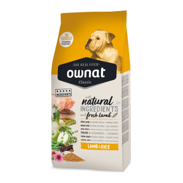 Ownat Classic All Breeds Adult con agnello fresco e riso - 20 Kg - Croccantini per cani - 1° ORDINE? scegli lo sconto BZR5 / BZR20 + 200 punti fedeltà