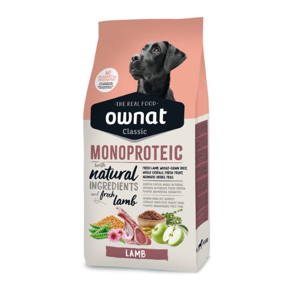 Ownat Classic Monoproteic All Breeds Adult con agnello fresco - 12 Kg - Crocchette Monoproteiche Cane - 1° ORDINE? scegli lo sconto BZR5 / BZR20 + 200 punti fedeltà