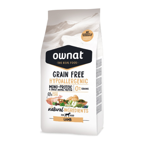 Ownat Grain Free Hypoallergenic Mono-Proteic All Breeds Adult con salmone fresco - 12 Kg - Crocchette Monoproteiche Cane - 1° ORDINE? scegli lo sconto BZR5 / BZR20 + 200 punti fedeltà
