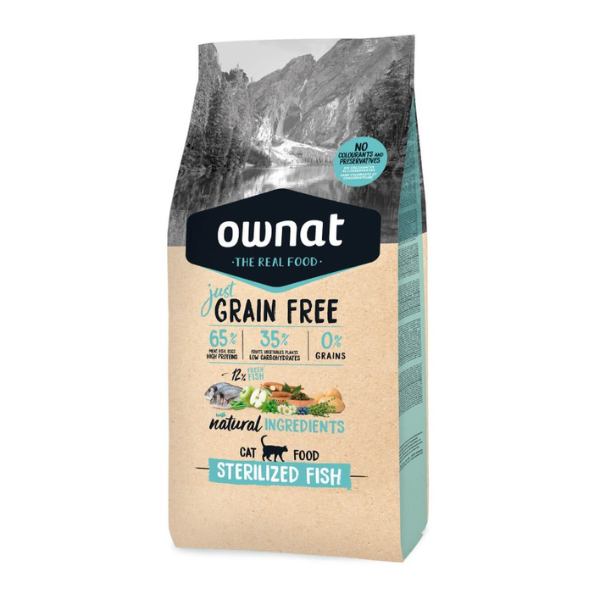 Ownat Just Grain Free Cat Sterilised con pesce fresco - 8 Kg - 1° ORDINE? scegli lo sconto BZR5 / BZR20 + 200 punti fedeltà