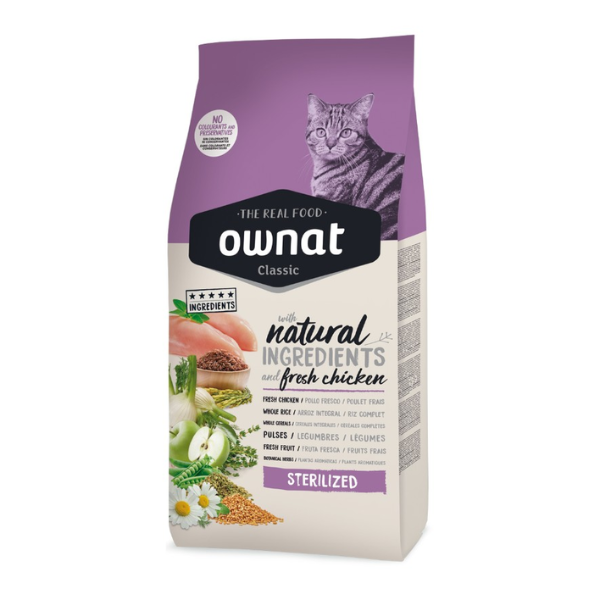 Ownat Classic Cat Sterilised con pollo fresco - 4 Kg - 1° ORDINE? scegli lo sconto BZR5 / BZR20 + 200 punti fedeltà