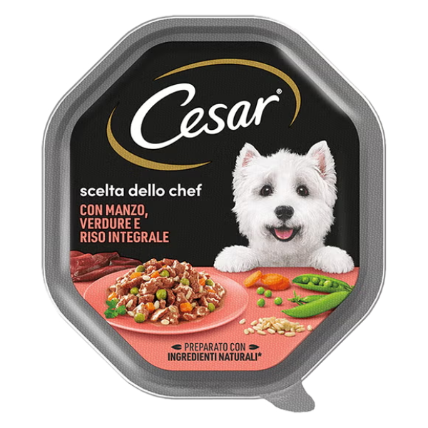 Cesar Scelta dello Chef 150 gr per cani di taglia piccola - Manzo e riso - Cibo Umido per Cani - 1° ORDINE? scegli lo sconto BZR5 / BZR20 + 200 punti fedeltà