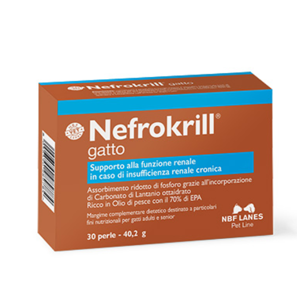 Nefrokrill Gatto supporto funzione renale NBF Lanes - confezione da 30 compresse - SPEDIZIONE GRATIS 1° ORDINE + scegli lo sconto BZR5 / BZR20
