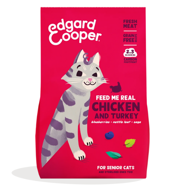 Edgard & Cooper Cat Senior Grain Free Pollo e Tacchino - 2kg - SPEDIZIONE GRATIS 1° ORDINE + scegli lo sconto BZR5 / BZR20