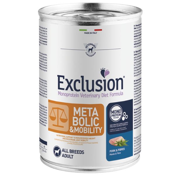 Exclusion Diet Metabolic & Mobility Adult All Breeds 400gr - Maiale e fibra - SPEDIZIONE GRATIS 1° ORDINE + scegli lo sconto BZR5 / BZR20