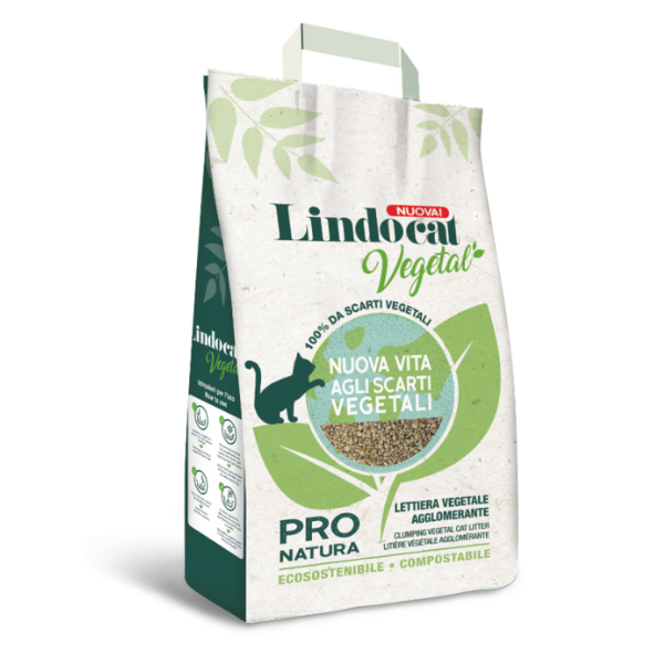 Lindocat Pro Natura lettiera vegetale agglomerante per gatti - 10 litri - Lettiera agglomerante - SPEDIZIONE GRATIS 1° ORDINE + scegli lo sconto BZR5 / BZR20