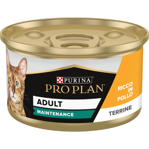 Image of Purina Pro Plan Adult Maintenance Umido Gatti Terrine Pollo 85 g - 85 gr - Confezione da 24 pezzi - Cibo umido per gatti - 1° ORDINE? scegli lo sconto BZR5 / BZR20 + 200 punti fedeltà010