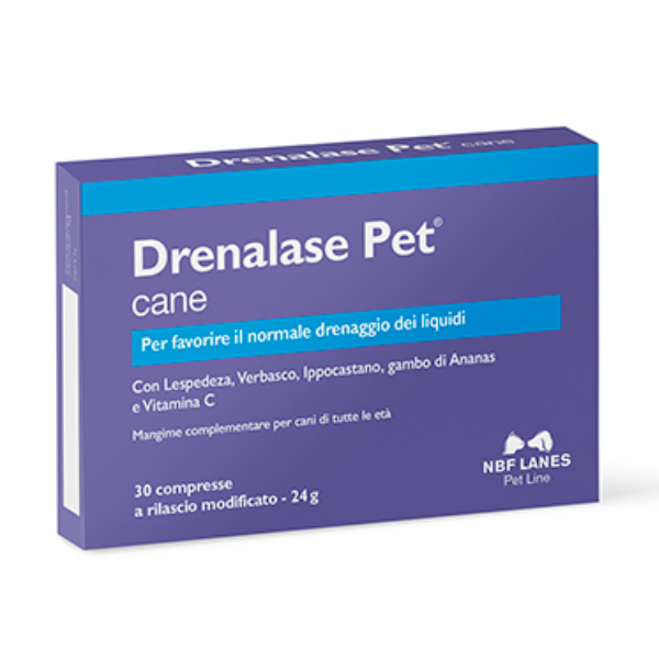 Drenalase Pet Cane drenaggio dei liquidi NBF Lanes - confezione da 30 compresse - SPEDIZIONE GRATIS 1° ORDINE + scegli lo sconto BZR5 / BZR20