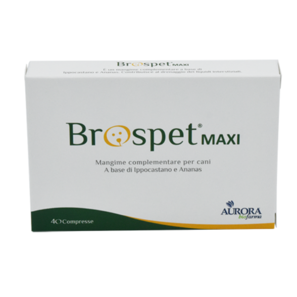 Aurora Biofarma Brospet Maxi drenaggio liquidi interstiziali cane medium/large - 40 compresse - 1° ORDINE? scegli lo sconto BZR5 / BZR20 + 200 punti fedeltà