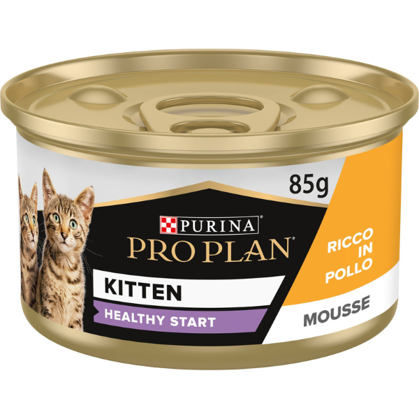 Image of Purina Pro Plan Baby Kitten Healthy Start Umido Gatti Mousse Pollo 85 g - Pollo - Confezione da 24 pezzi - Cibo umido per gatti - 1° ORDINE? scegli lo sconto BZR5 / BZR20 + 200 punti fedeltà010