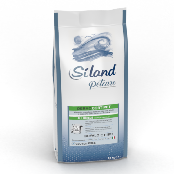 Siland Dermocortipet Dog Adult Bufalo e Riso All Breeds - 12 Kg - Dieta Veterinaria per Cani - 1° ORDINE? scegli lo sconto BZR5 / BZR20 + 200 punti fedeltà