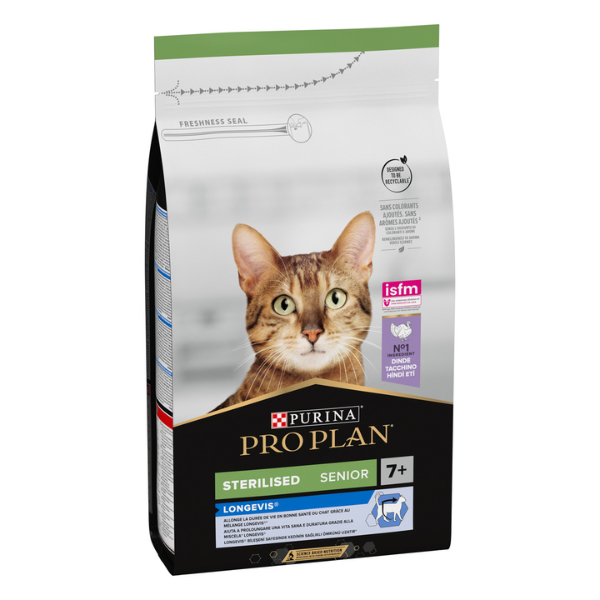 Purina Pro Plan Sterilised senior 7+ Crocchette Gatto Sterilizzato con tacchino - 1,5 kg - Croccantini per gatti - 1° ORDINE? scegli lo sconto BZR5 / BZR20 + 200 punti fedeltà
