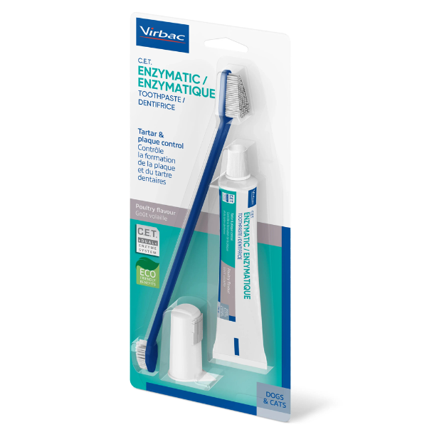 Virbac C.E.T. Kit salute orale dentifricio enzimico - 1 kit dentale spazzolino + dentifricio - SPEDIZIONE GRATIS 1° ORDINE + scegli lo sconto BZR5 / BZR20
