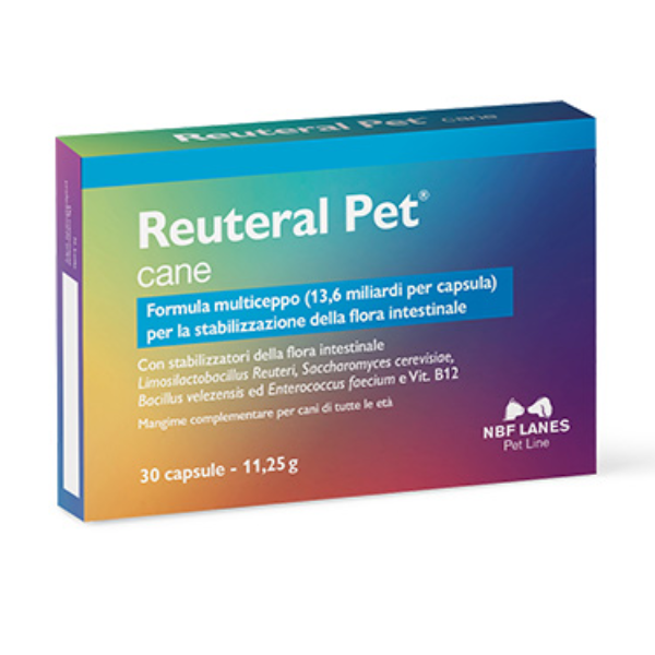Reuteral Pet Cane stabilizzatore intestinale NBF Lanes - confezione da 30 compresse - SPEDIZIONE GRATIS 1° ORDINE + scegli lo sconto BZR5 / BZR20