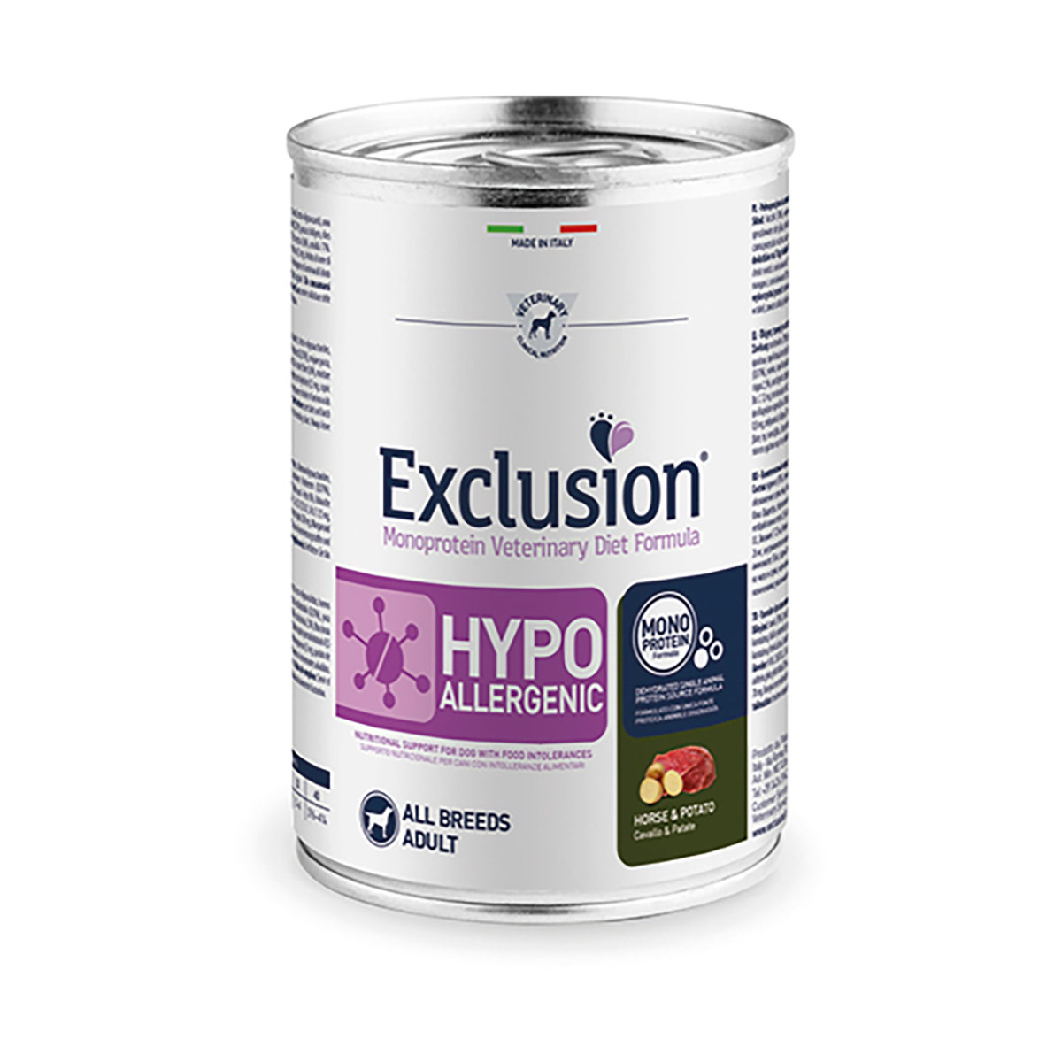 Image of Exclusion Diet Hypoallergenic 400 gr - Cavallo e Patate Monoproteico crocchette cani Dieta Veterinaria per Cani