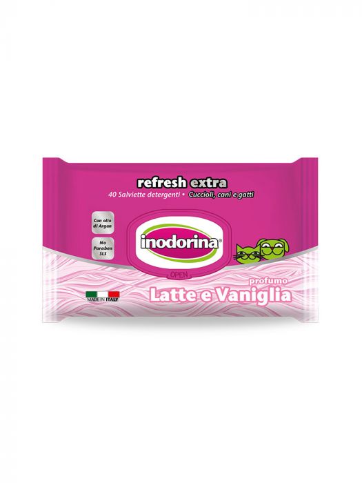 Inodorina Refresh Extra Salviette Detergenti - 40 pz - Latte e vaniglia