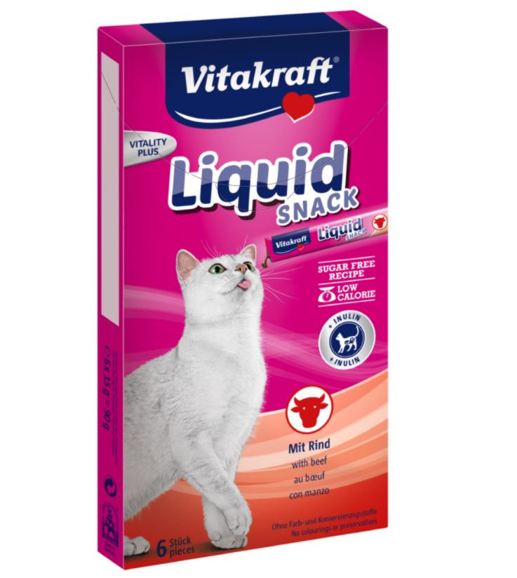 Vitakraft Gatto Liquid Snack 90 gr - Manzo