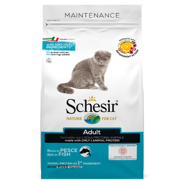 Image of Schesir Cat Dry Mantenimento Pesce - 1,5 kg Croccantini per gatti