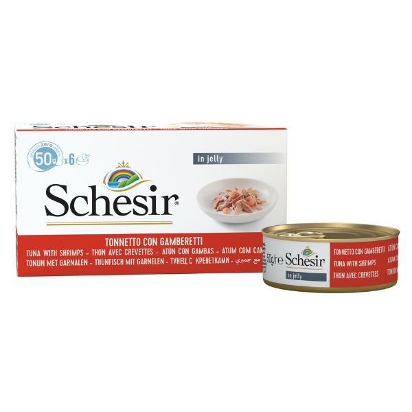 Schesir Cat Multipack 6x50 gr - Tonnetto con Gamberetti
