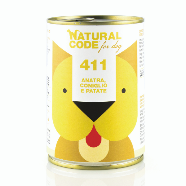 Natural Code Dog Adult 400gr - Anatra, Coniglio e Patate Confezione da 6 pezzi