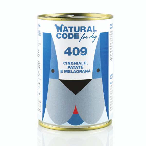 Natural Code Dog Adult 400gr - Cinghiale, Patate e Melograno Confezione da 6 pezzi