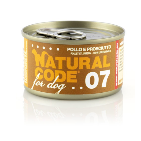 Natural Code for Dog 90 gr - Pollo e Prosciutto Confezione da 6 pezzi