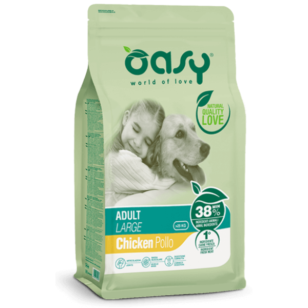 Image of Oasy Dog Adult Large Pollo - 12 kg Croccantini per cani