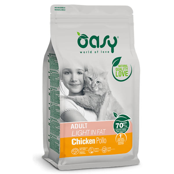 Image of Oasy Adult Cat Light in Fat - 1,5 kg Croccantini per gatti