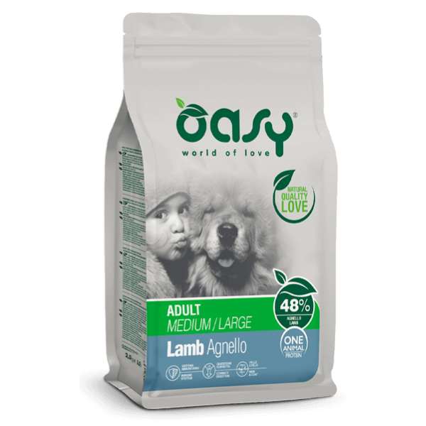 Image of Oasy Monoproteico Adult Medium/Large Agnello - 2,5 kg Croccantini per cani